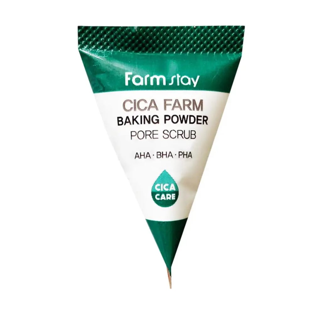 Содовий скраб для обличчя FarmStay Cica Farm Baking Powder Pore Scrub з центеллою азійською, 25*7 г